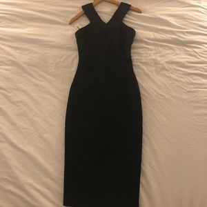 NWT Ted Baker Black neoprene ‘Vadena’ midi dress